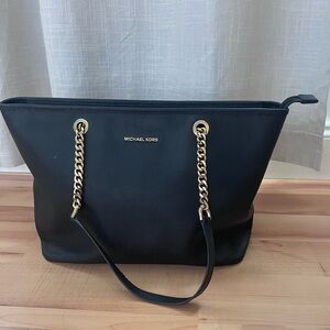 Michael Kors Large Tote Black with Gold Chain